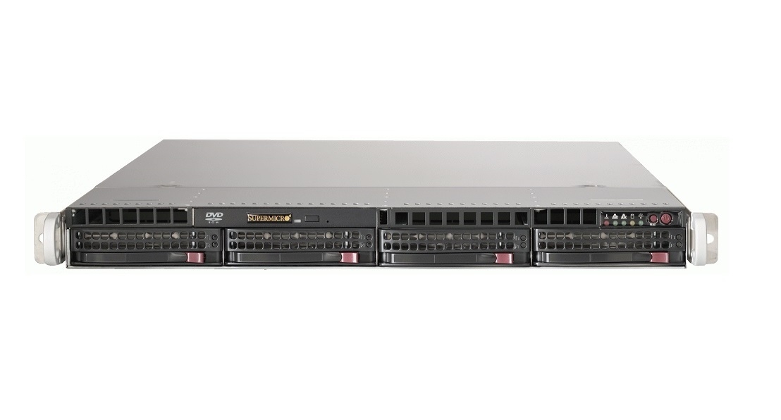 Изображение Сервер Supermicro 6018U Xeon 2x E5-2667v3 128Gb 2133P DDR4 4x noHDD 3.5"  RAID C612 SATA/SSD, PSU  2*750W