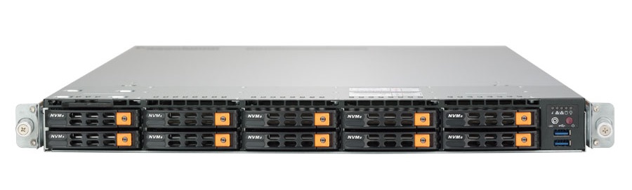 Изображение Сервер Supermicro 1029U 2x Xeon Gold 6136 192Gb 2133P DDR4 10x noHDD 2.5" NVME/4x SATA, RAID C621, PSU 1000W