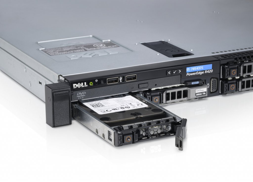 Подробное фото Сервер DELL PowerEdge R420 Xeon 2x E5-2450v2 Ram 64Gb 10600R DDR3 PERC S110 4*noHDD 3,5" DVD 2*PSU 550W