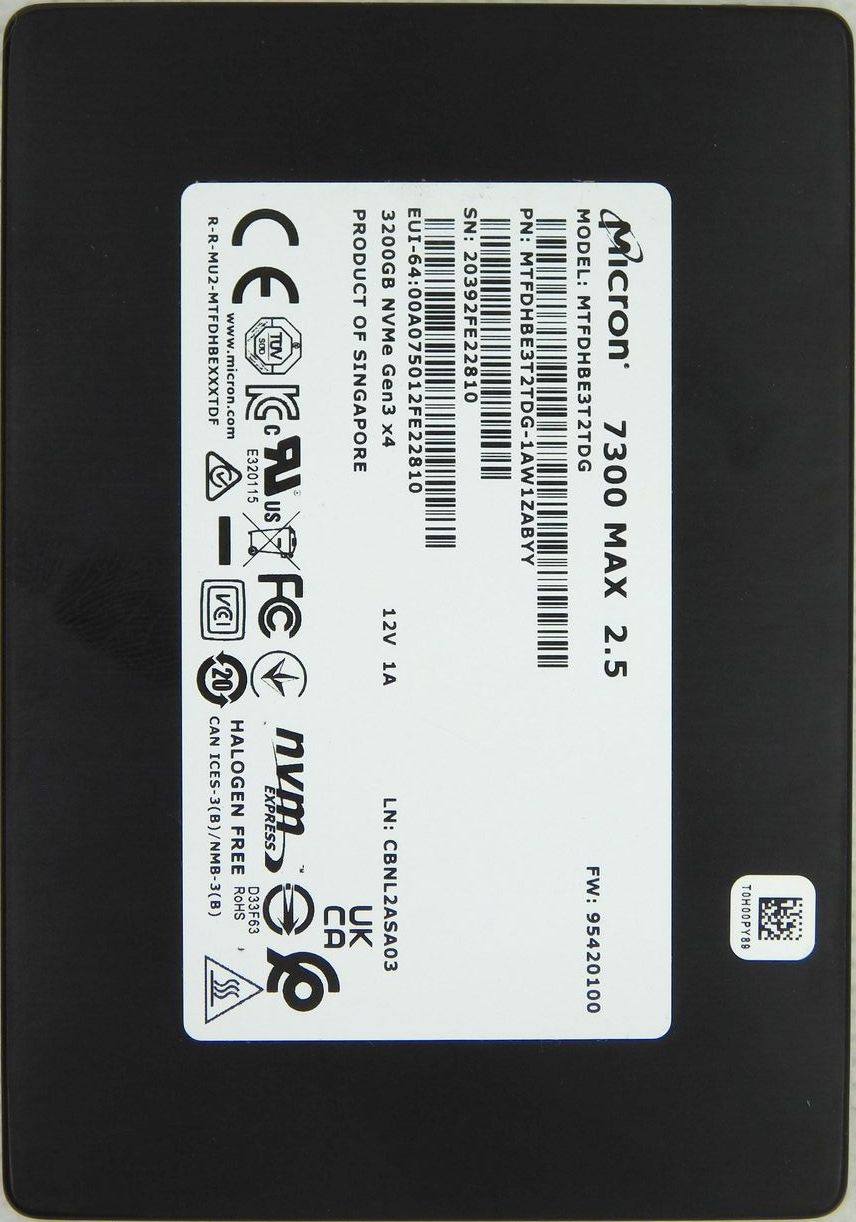 Твердотельный диск SSD 2,5" 3.2Tb nvme Micron 7300 U.2  