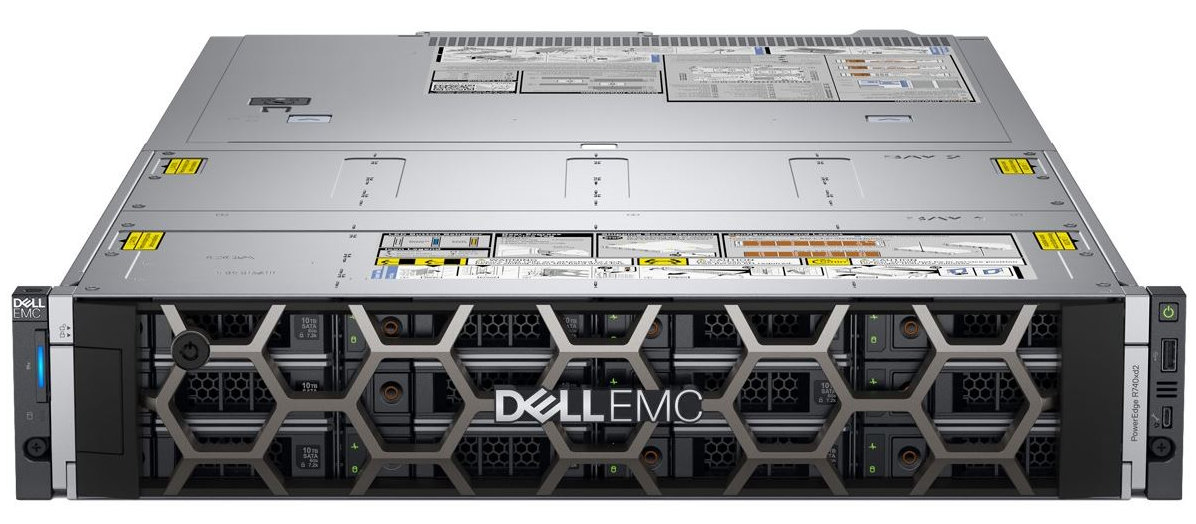 Подробное фото Сервер DELL PowerEdge R740XD2 24LFF Xeon 2x Gold 6140 192Gb 2133P DDR4 24x noHDD 3.5", SAS  HBA330, 2*PSU 750W