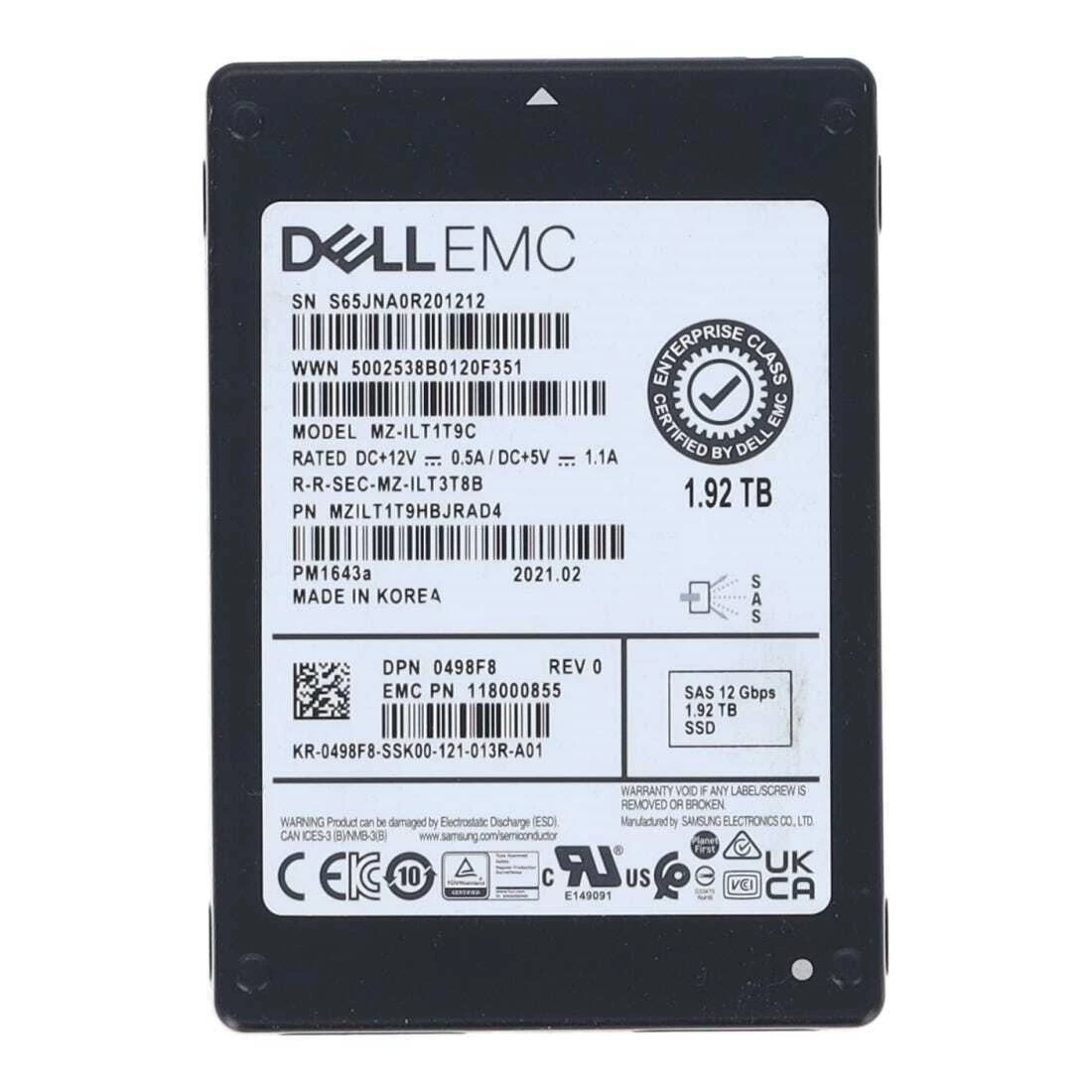 Твердотельный диск SSD 2.5" 1.92Tb SAMSUNG SAS 12G