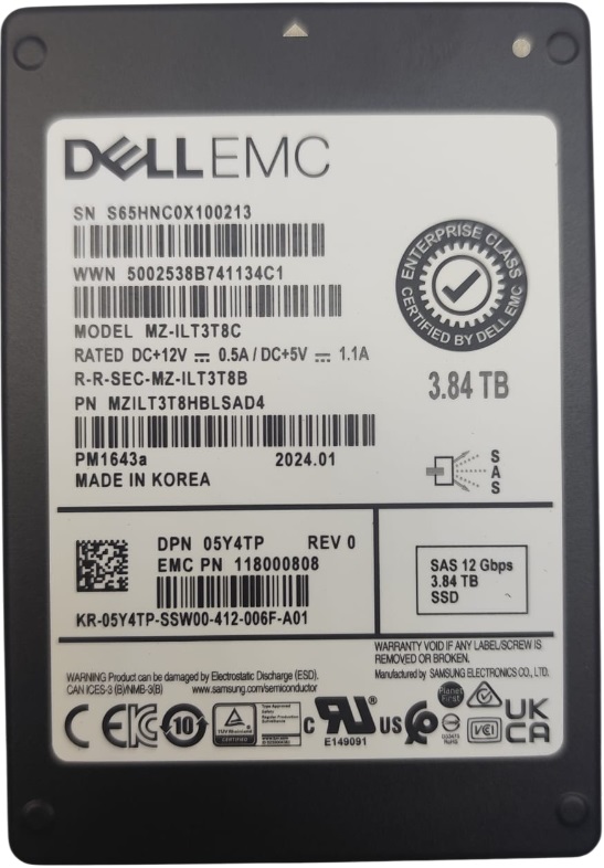 Твердотельный диск SSD 2.5" 3.84Tb SAMSUNG SAS 12G
