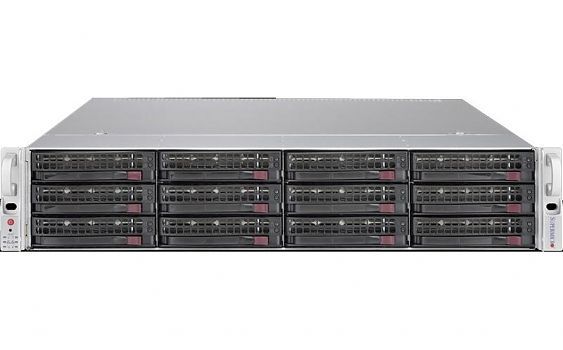Изображение Сервер Supermicro 6028U 2x Xeon E5-2696v4 192Gb 2133P DDR4 12x noHDD 3.5" RAID AOC-S3008L-H8E, 2*PSU 1000W