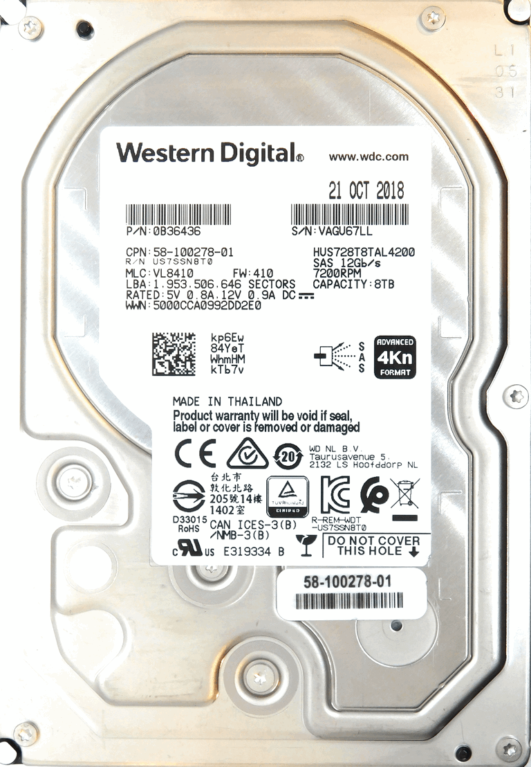 Жесткий диск WD 8Tb SAS HUS728T8TAL4200 7.2K 12G