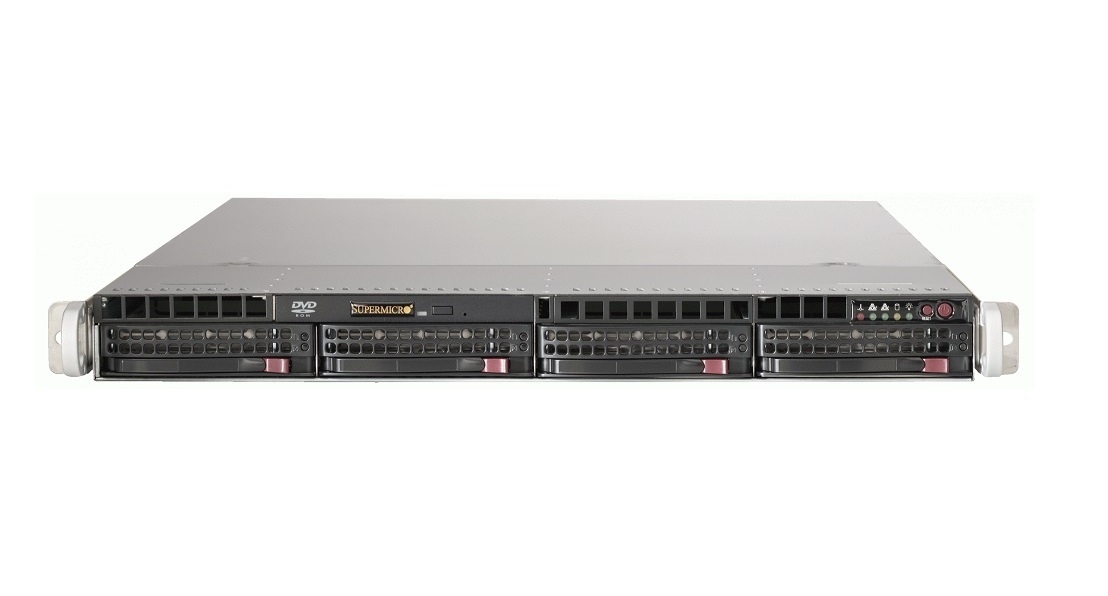Изображение Сервер Supermicro 6018U Xeon 2x E5-2640v4 64Gb 2133P DDR4 4x noHDD 3.5"  RAID C612 SATA/SSD, 2*PSU 750W